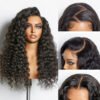 180% Density Water Wave 13x4 Frontal Glueless Free Part Long Curly Wig 100% Human Hair