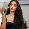 180% Density Water Wave 13x4 Frontal Glueless Free Part Long Curly Wig 100% Human Hair - Image 2