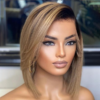 Blonde Ombre Color T Part Lace Bob Wig 12" - Image 2