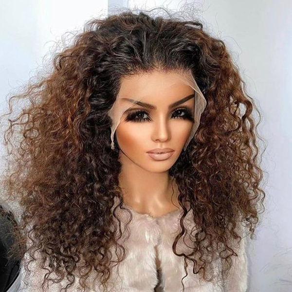 Fabulous Ombre Color Water Wave Full Frontal Wig 18"