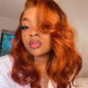 Ginger Orange Color Glueless 13x4 Frontal Lace Wig - Image 4