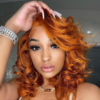 Ginger Orange Color Glueless 13x4 Frontal Lace Wig - Image 3