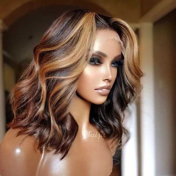 Highlight Color Celebrity Style 4x4 Lace Wig 14"