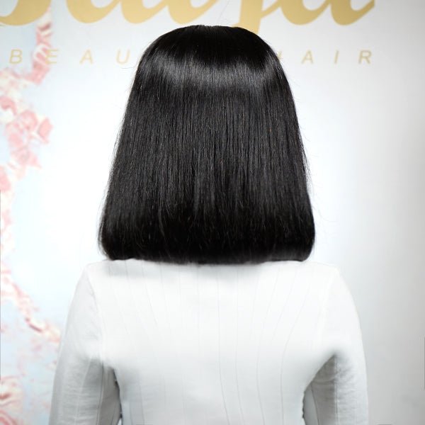 Super Double Drawn 13X4 Frontal Straight Short Bob Wig - Image 3