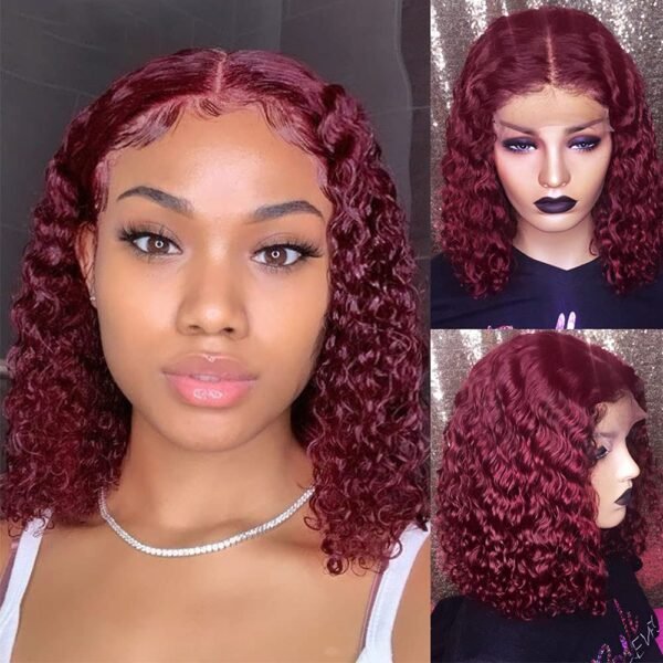 Burgundy Bob T Part Frontal Wig 12" - Image 2