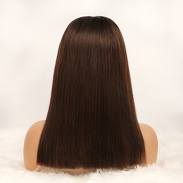 💥[ BIG SALE ] Glueless Cocoa Crush KAMER Royal HD Lace Blunt Cut Bone Straight 13X4 Frontal Wig - Image 3