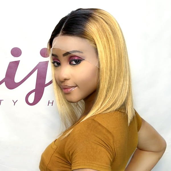 New Arrival Straight 13X4 Frontal Short Bob Wig 12'' #T1B