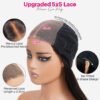 Glueless Chestnut Brown Blunt Cut Bone straight 5x5 HD Lace Bob Wig 100% Human Hair - Image 2